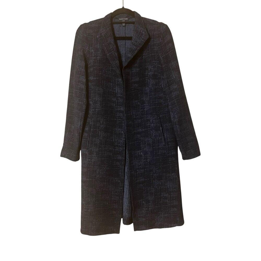 Eileen Fisher‎ Textured Crosshatch Cotton Tencel Stretch Jacket Blazer Duster S